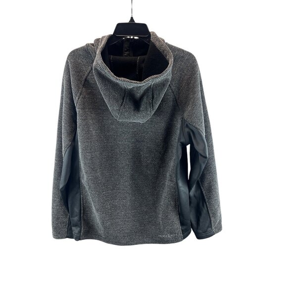 Spyder Mens Hooded Half-Zip Sweater XL Fleece-Lined Gray Black Outdoor Streetwea - Picture 2 of 12